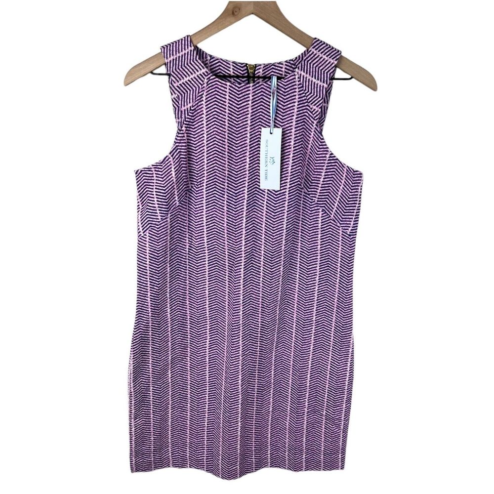 Southern Tidesβ Womens Blue Pink Chevron Sleeveless Shift Audrey Dress 2 NWT